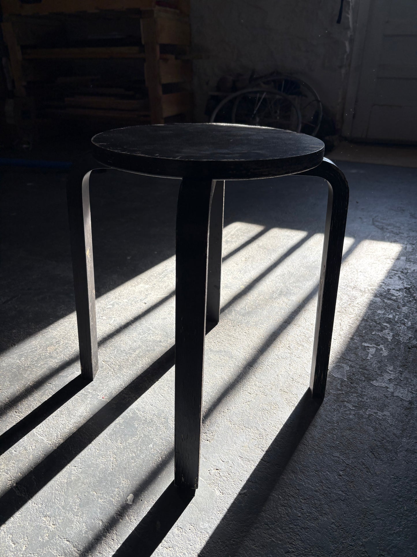 Worn Alvar Aalto Artek Stool (FREE SHIPPING)