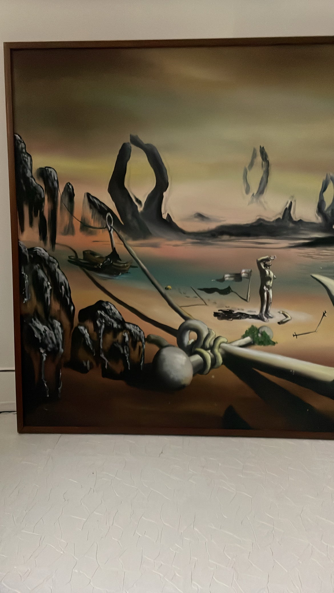 Surrealist Landscape “The Position of Time and the Anchor of Death” (FREE SHIPPING)