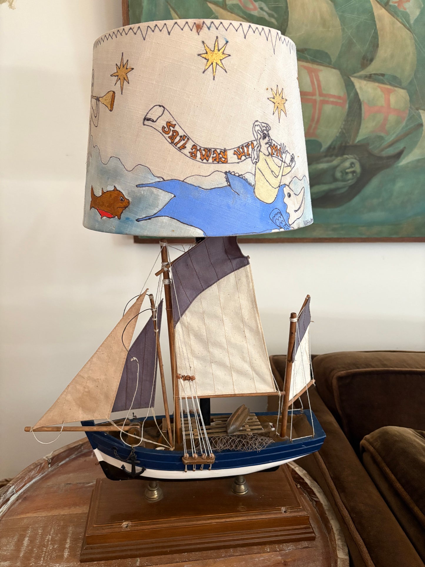 Model Ship Lamp with Custom NAHH-tical Shade (FREE SHIPPING)