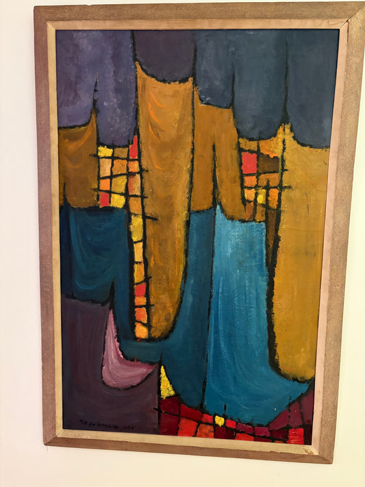 1959 Abstract Original Titled “City of Cloth” by Andermann (FREE SHIPPING)
