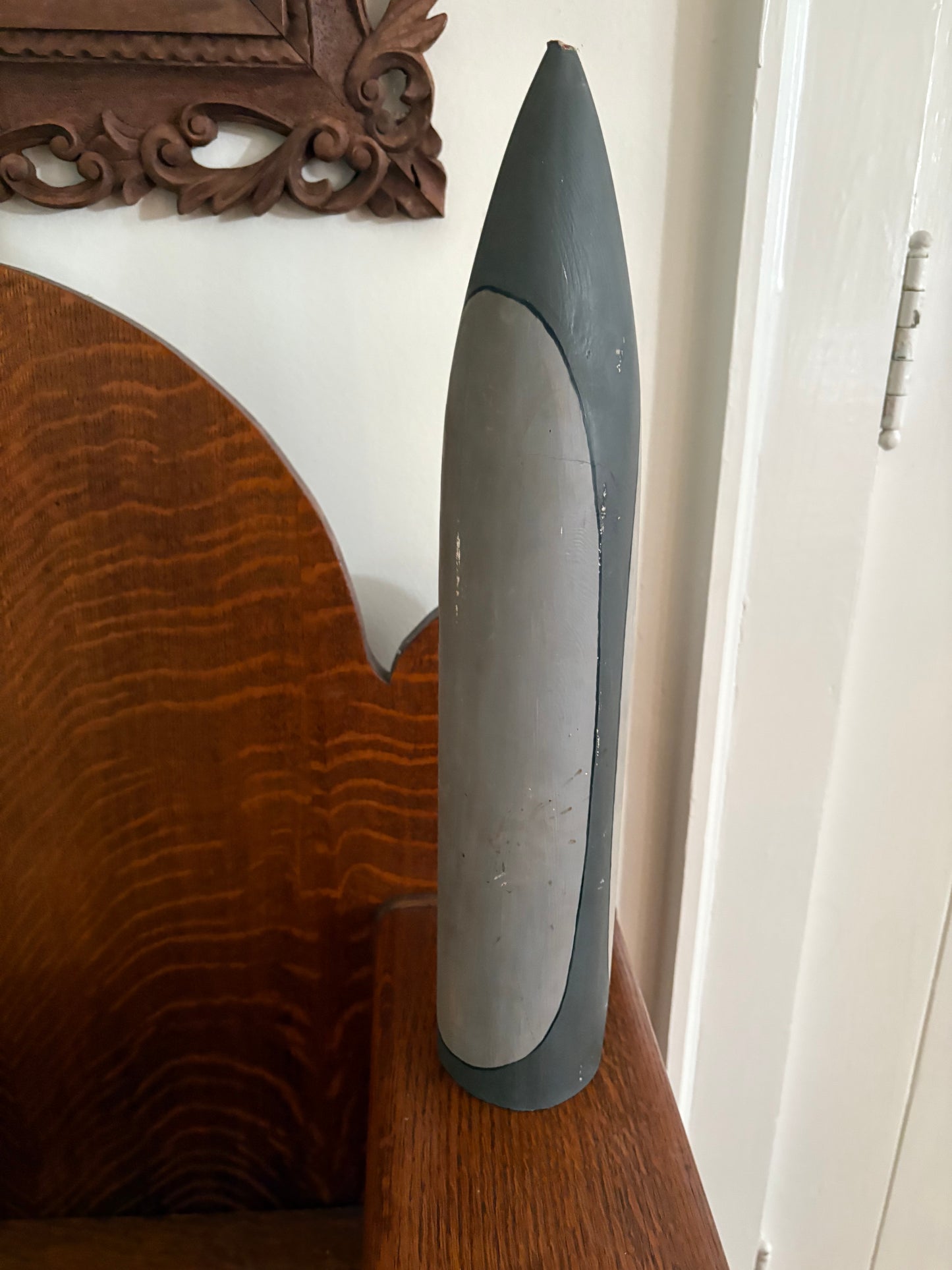 1950s/60s Handpainted Wooden Model Rocket (FREE SHIPPING)