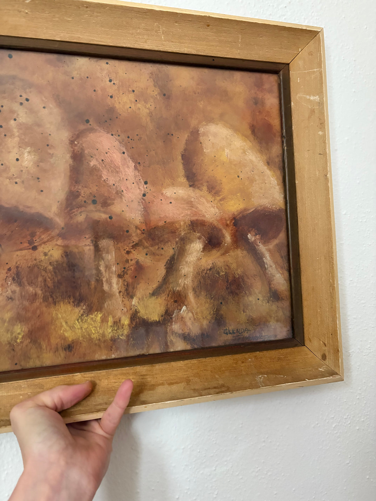 1960s Framed Mushroom Watercolor (FREE SHIPPING)