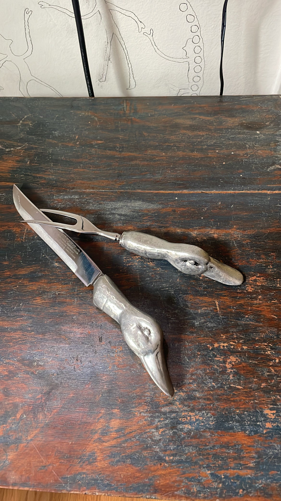 Hand Forged Duck Carving Set