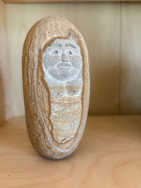 Antique Carved River Rock Sculpture (FREE SHIPPING)