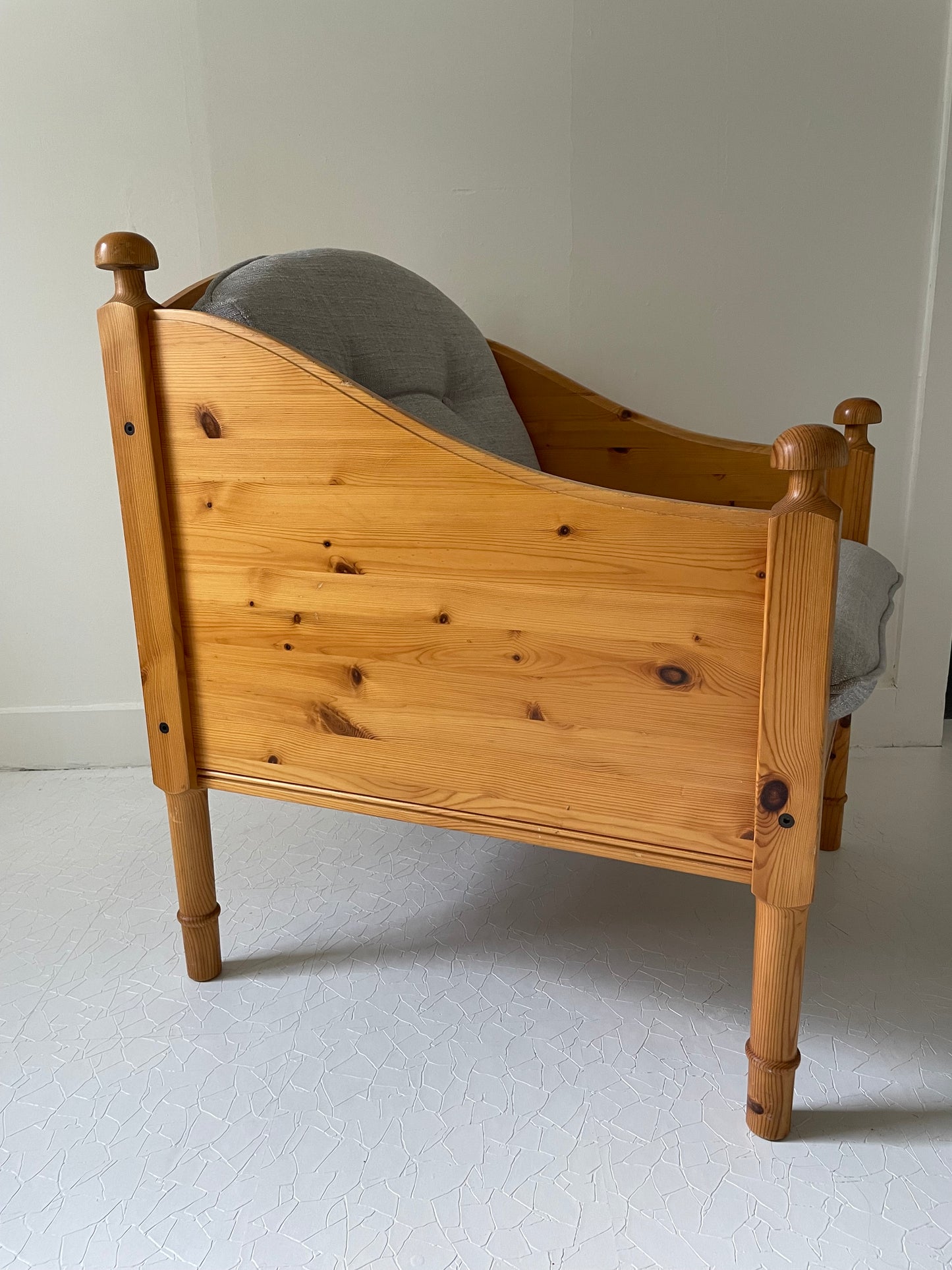 1970s Swedish Pine Lounge Chair