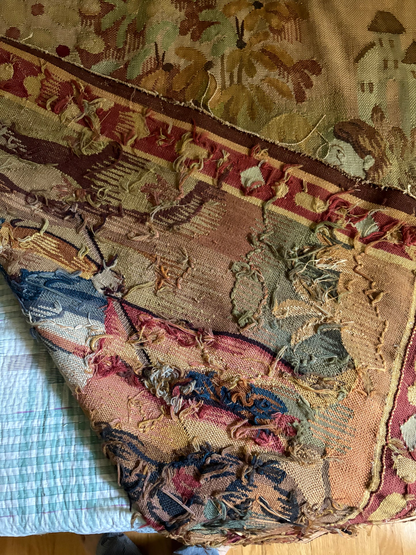 Mid 20th Century Earth Toned Wool Hunting Tapestry (FREE SHIPPING)