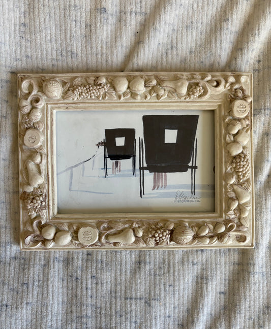 1988 Original of an Amish Carriage Scene in Vintage Frame (FREE SHIPPING)