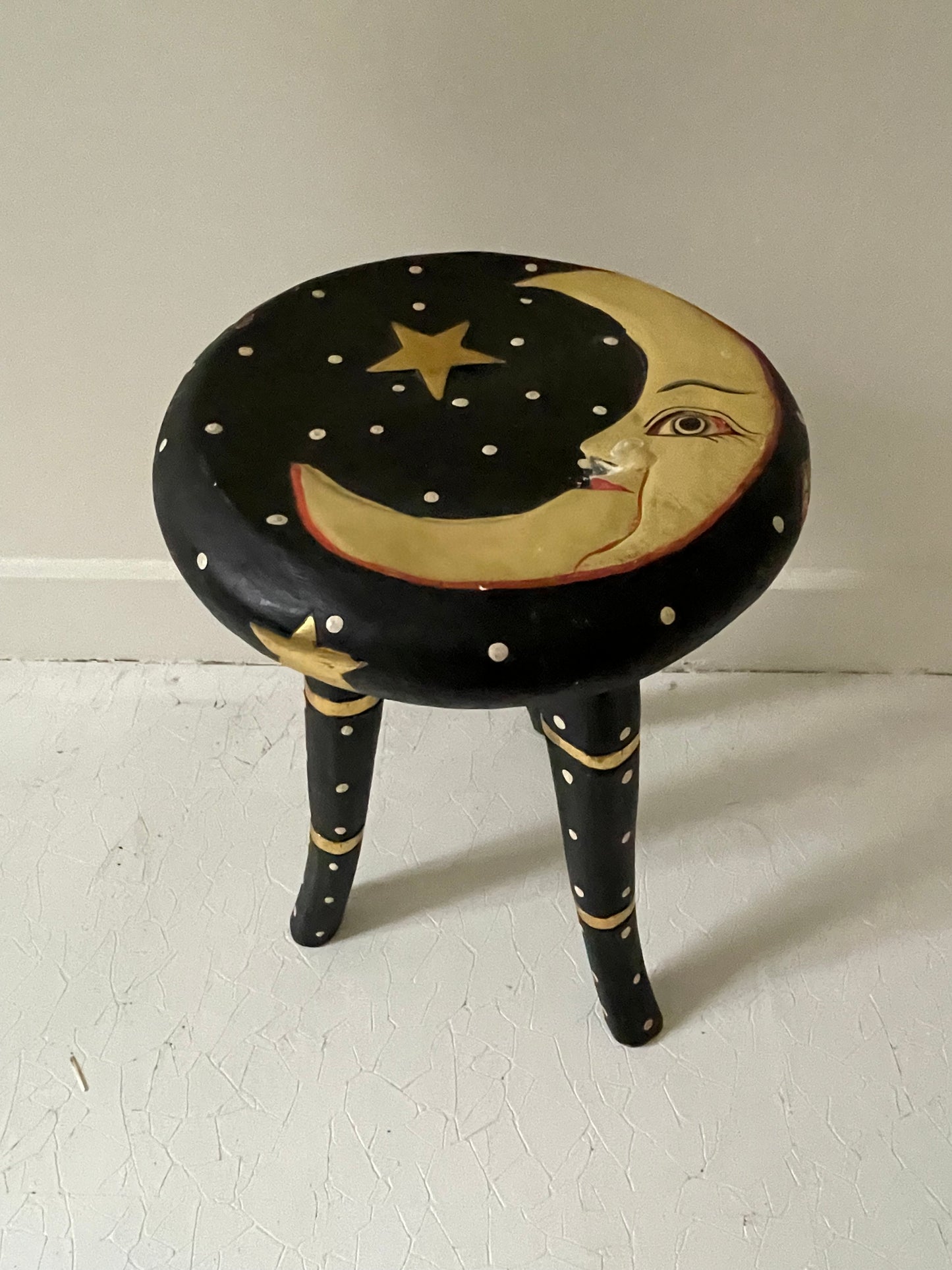 Celestial Folk Art Stool