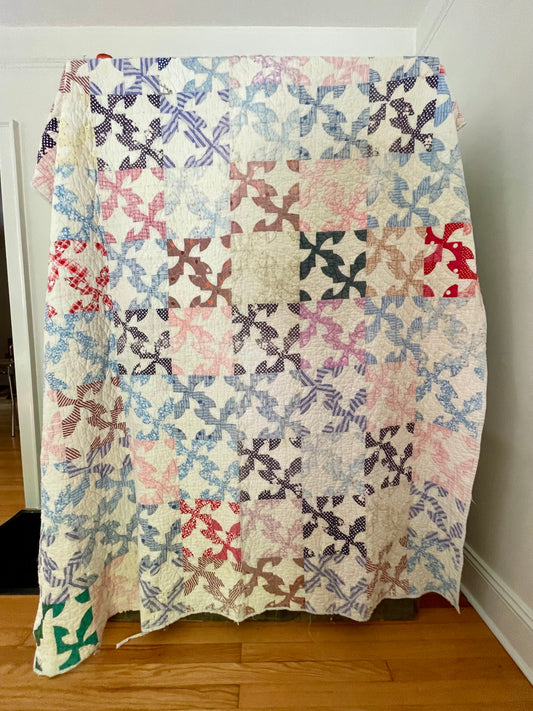 1950s Pinwheel Patchwork Quilt