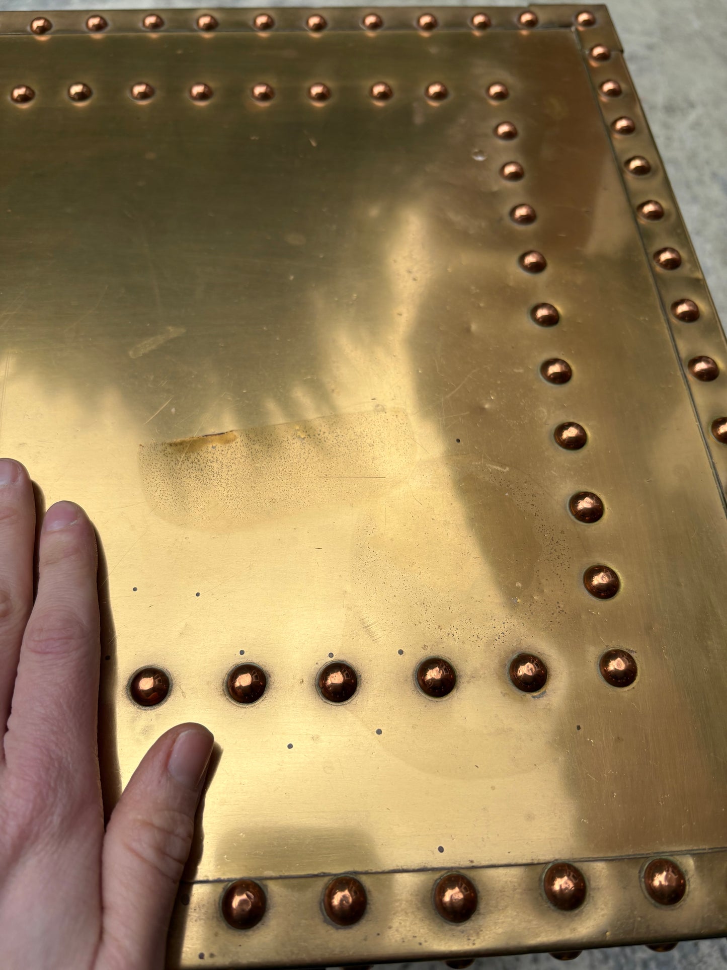 1970s Brass Campaign Style Bedside Table