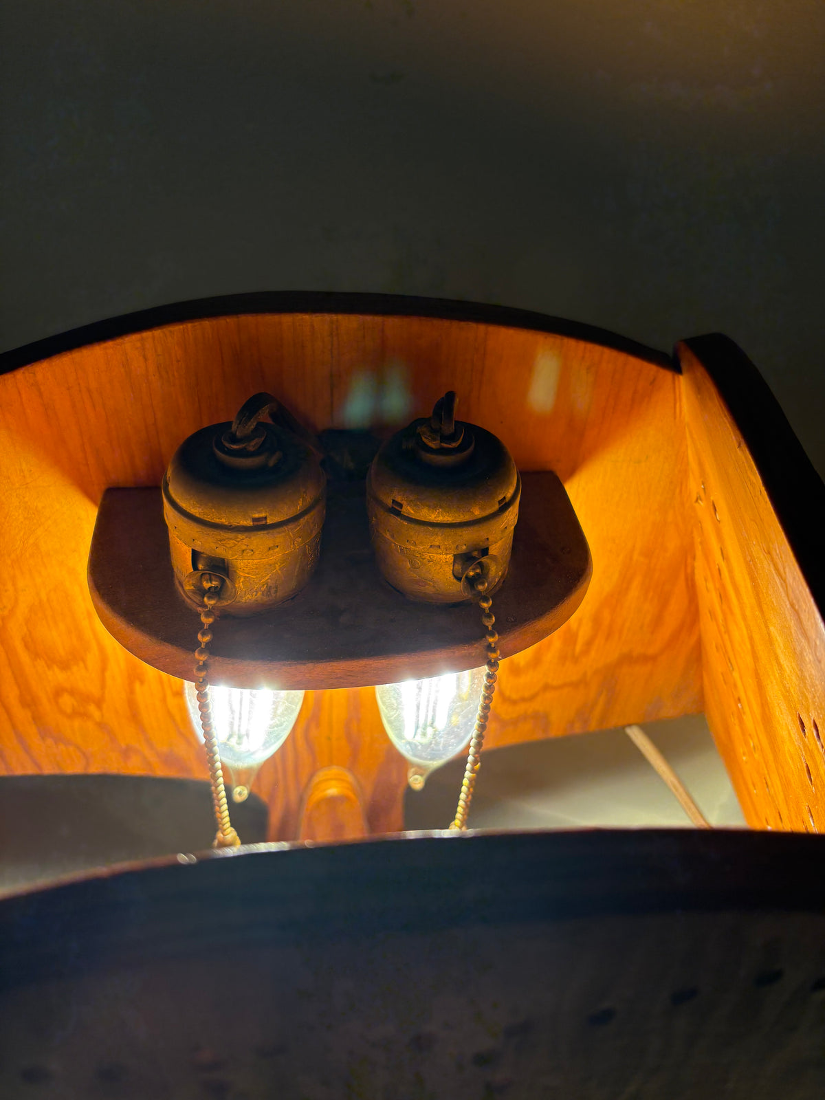 1950s Handmade Western Folk Art Lamp (FREE SHIPPING)