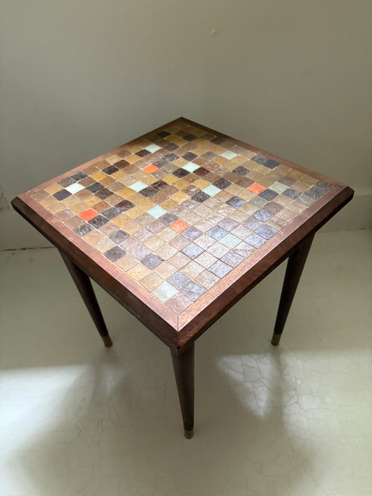 1960s Ceramic Tile and Walnut Table (FREE SHIPPING)