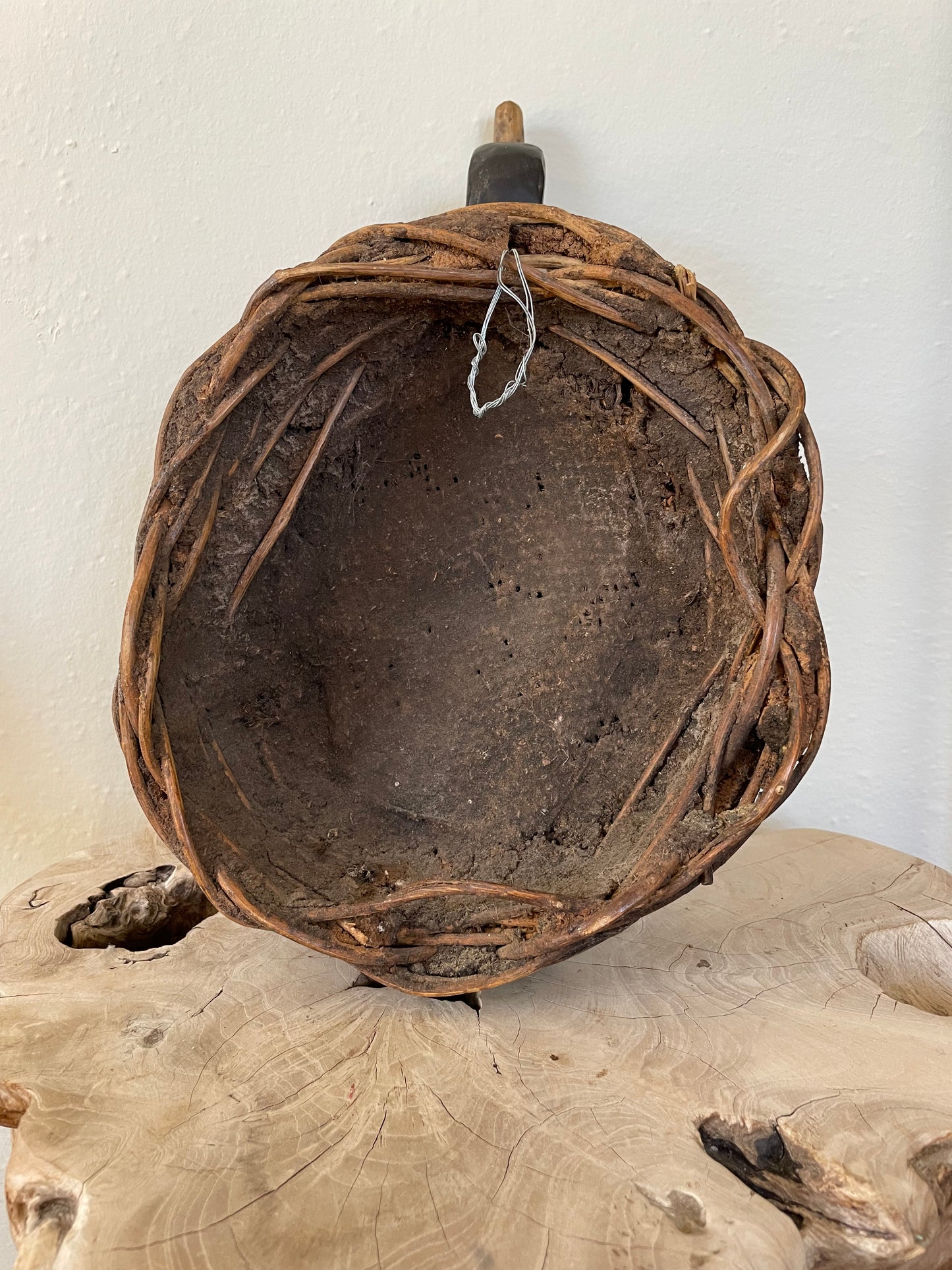 Vintage African Mask on Mud and Coil Base