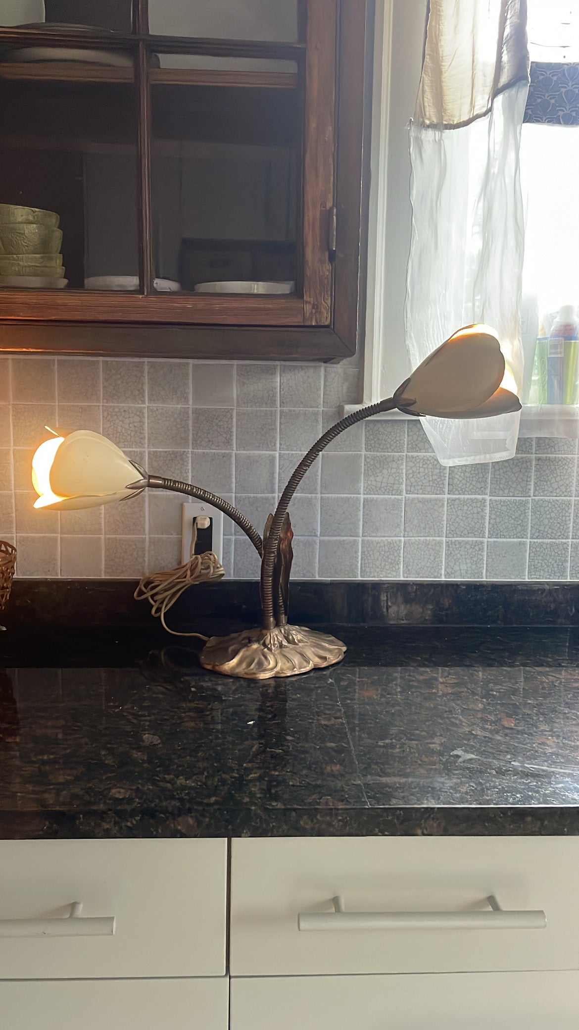 1960s Dual Light Lily pad Lamp