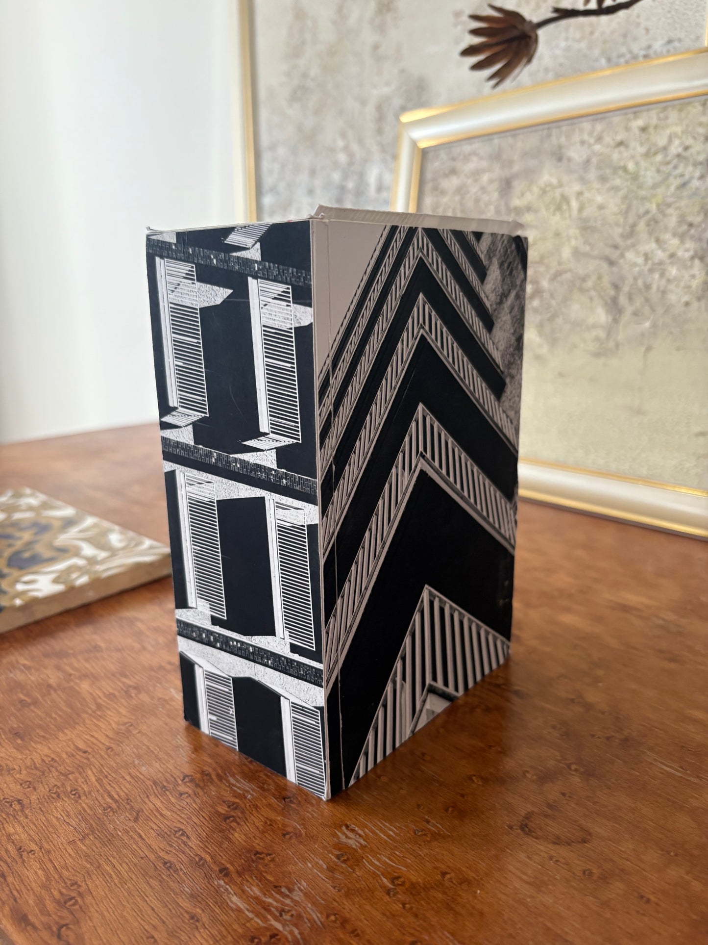 Reimagined Cigar Box Papered in Balcony Photographs Reminiscent of Fornasetti (FREE SHIPPING)