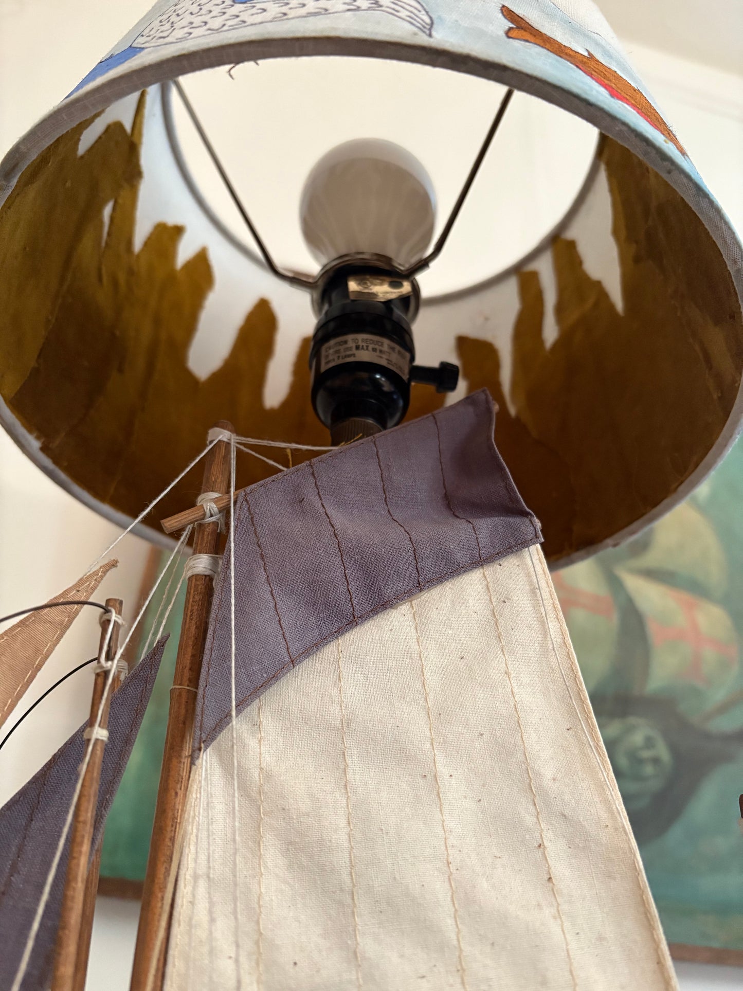 Model Ship Lamp with Custom NAHH-tical Shade (FREE SHIPPING)