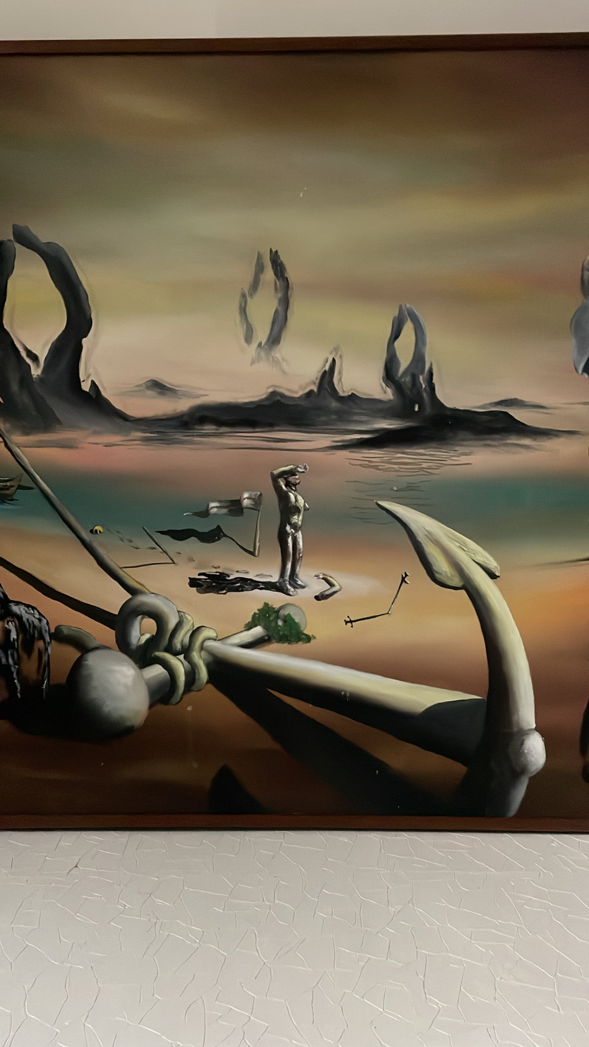 Surrealist Landscape “The Position of Time and the Anchor of Death” (FREE SHIPPING)