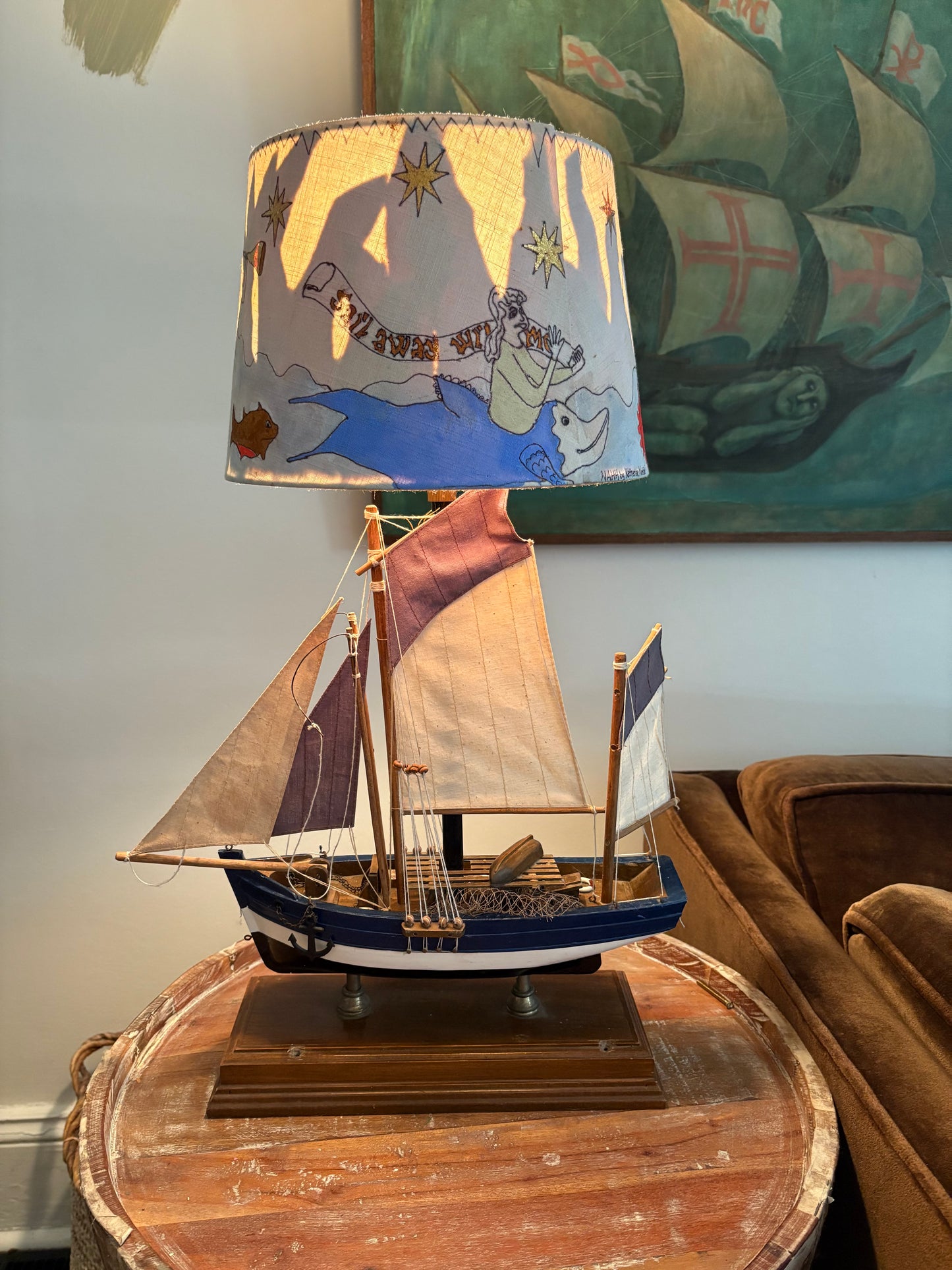 Model Ship Lamp with Custom NAHH-tical Shade (FREE SHIPPING)