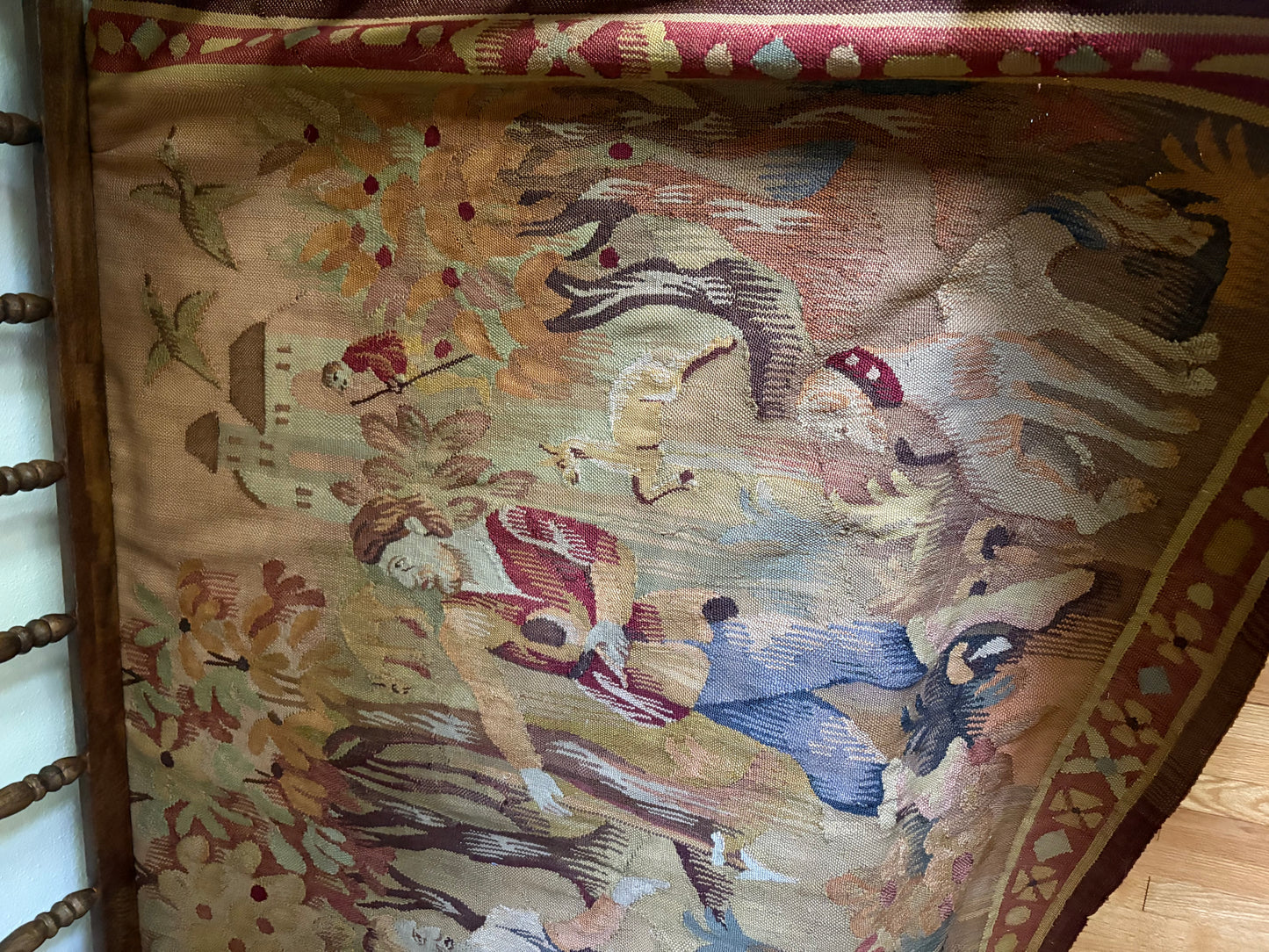 Mid 20th Century Earth Toned Wool Hunting Tapestry (FREE SHIPPING)