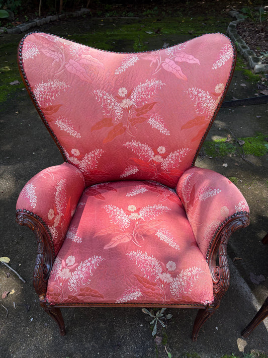 Pair of 1940s Grosfeld House French Feathered Wingback Chairs