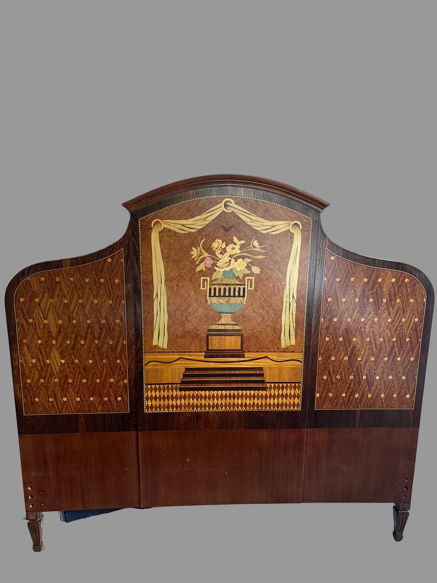1920s Art Deco Marquetry Queen Sized Headboard