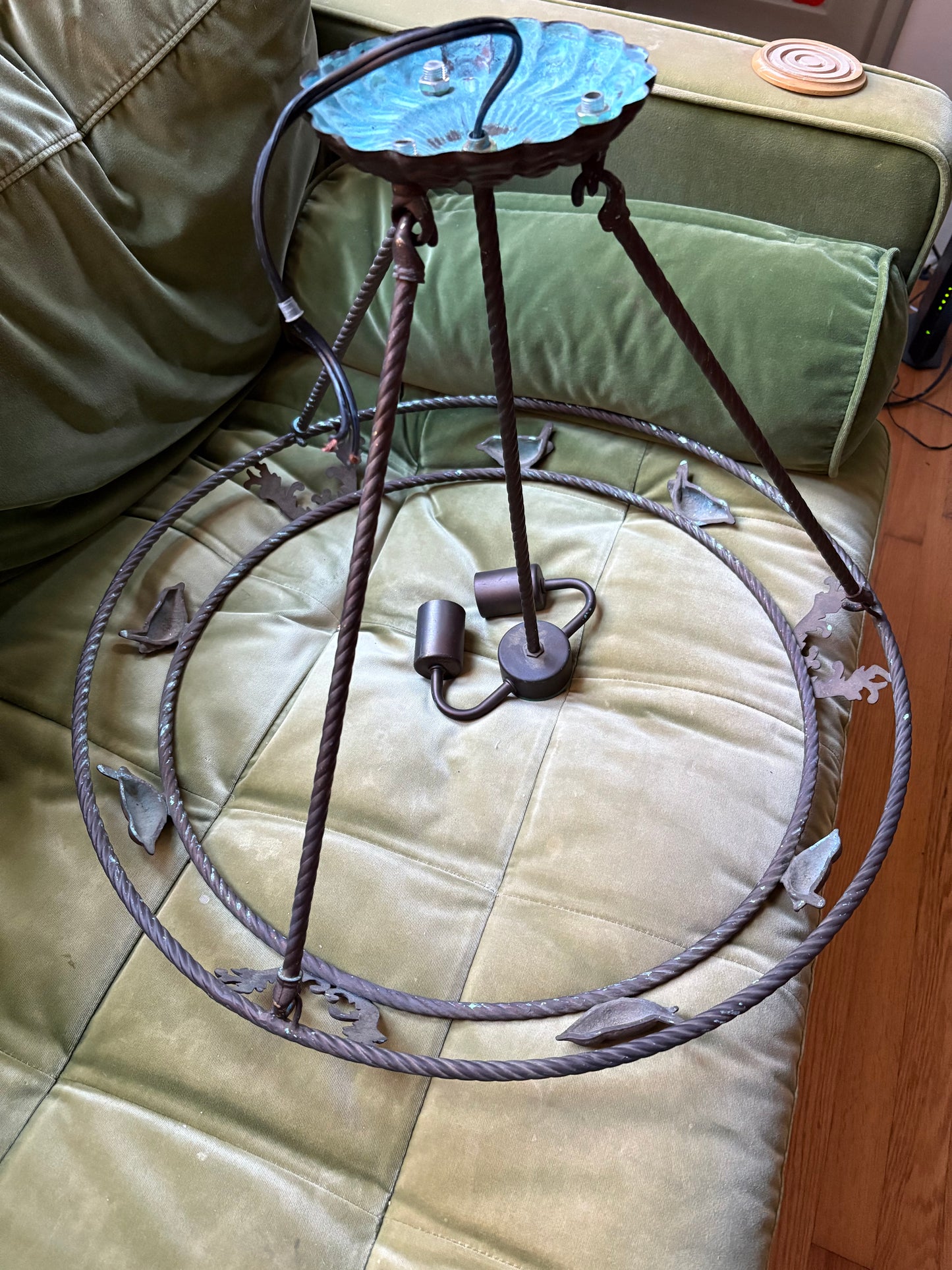 Custom Engraved Glass Flycatcher Pendant Light Reminiscent of René Lalique (FREE SHIPPING)