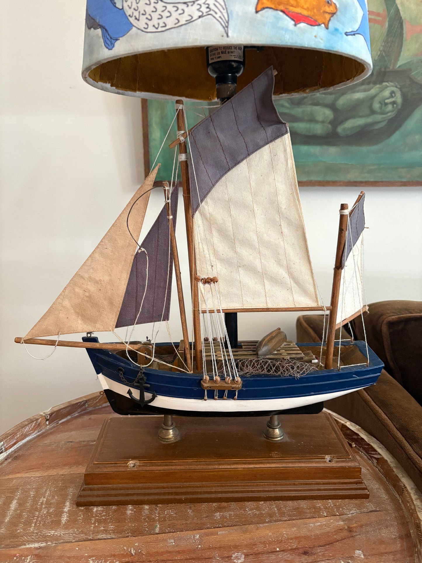 Model Ship Lamp with Custom NAHH-tical Shade (FREE SHIPPING)