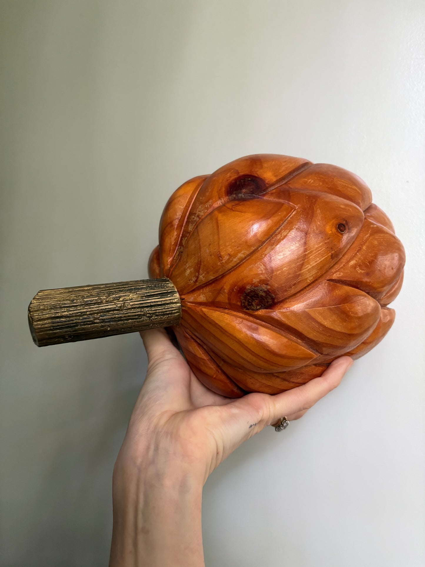1980s Carved Wood and Brass Artichoke Sculpture (FREE SHIPPING)