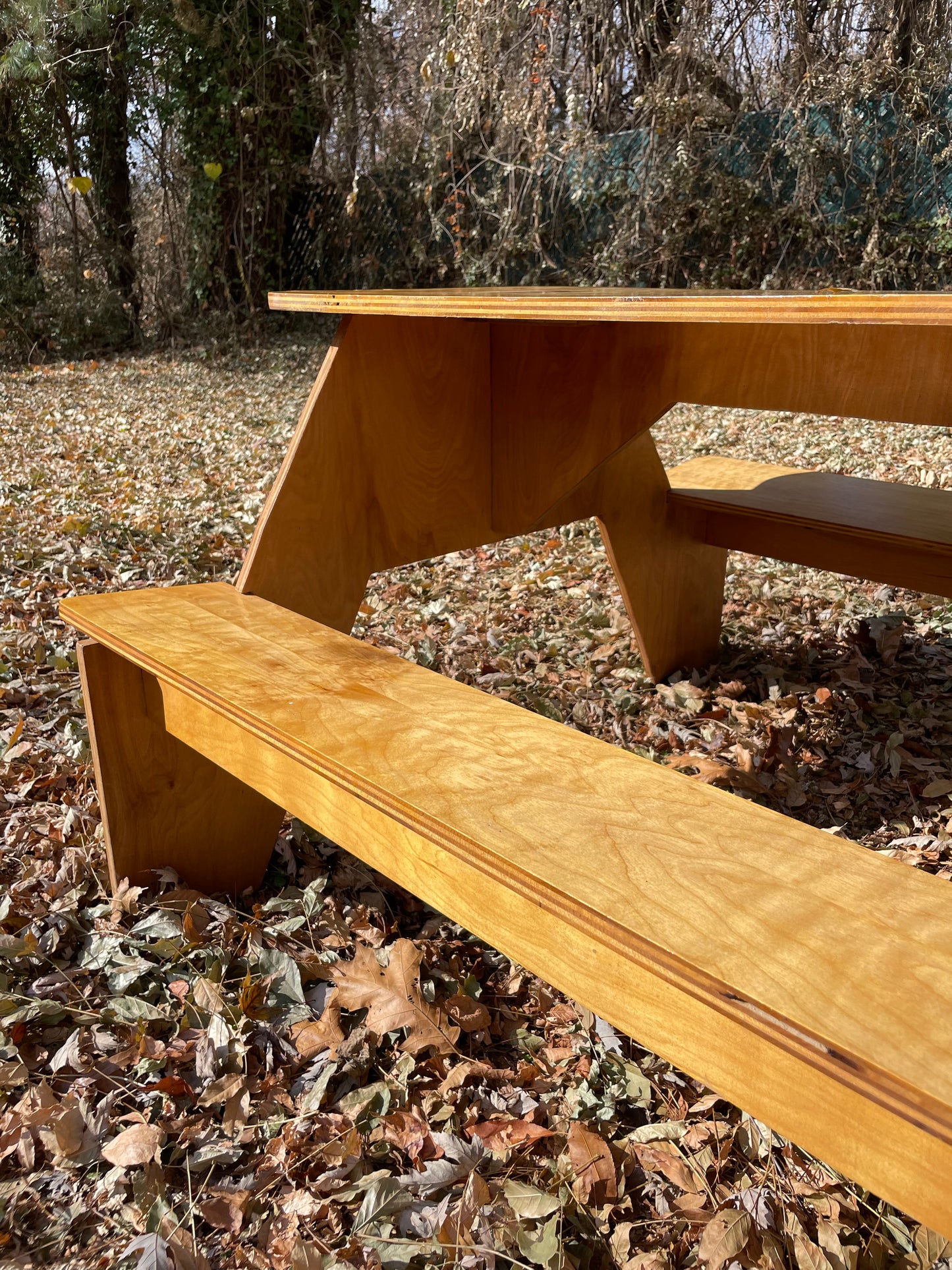 Handmade Puzzle Piece Picnic Table