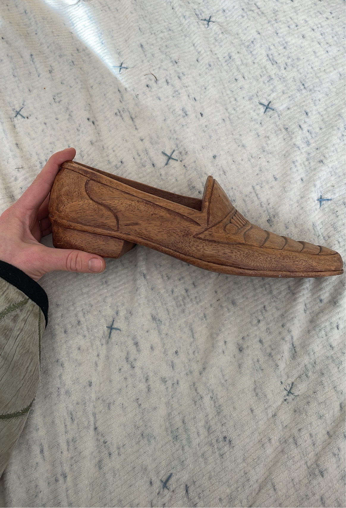 Handcarved Wood Loafer