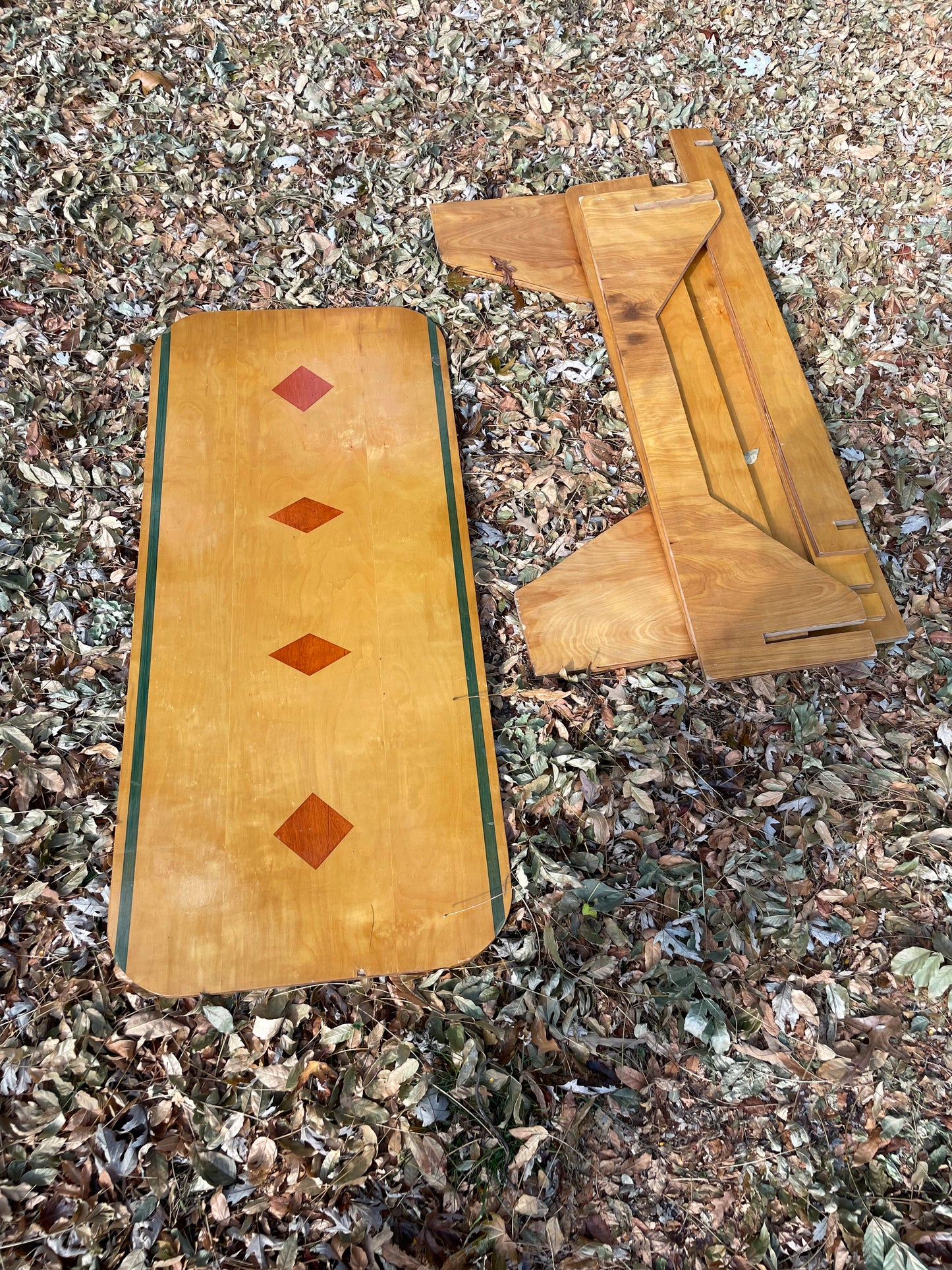 Handmade Puzzle Piece Picnic Table