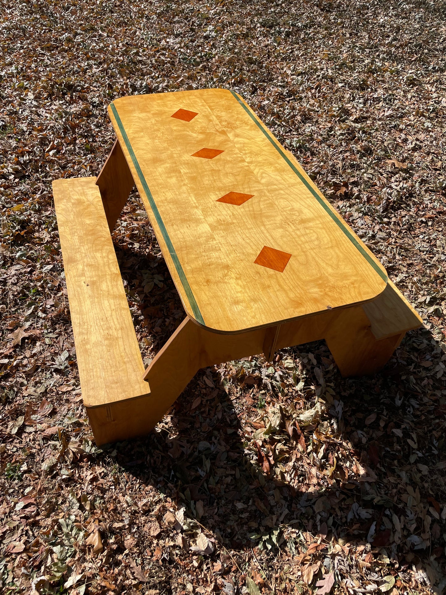 Handmade Puzzle Piece Picnic Table