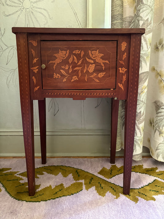 Antique Dutch Marquetry Nightstand