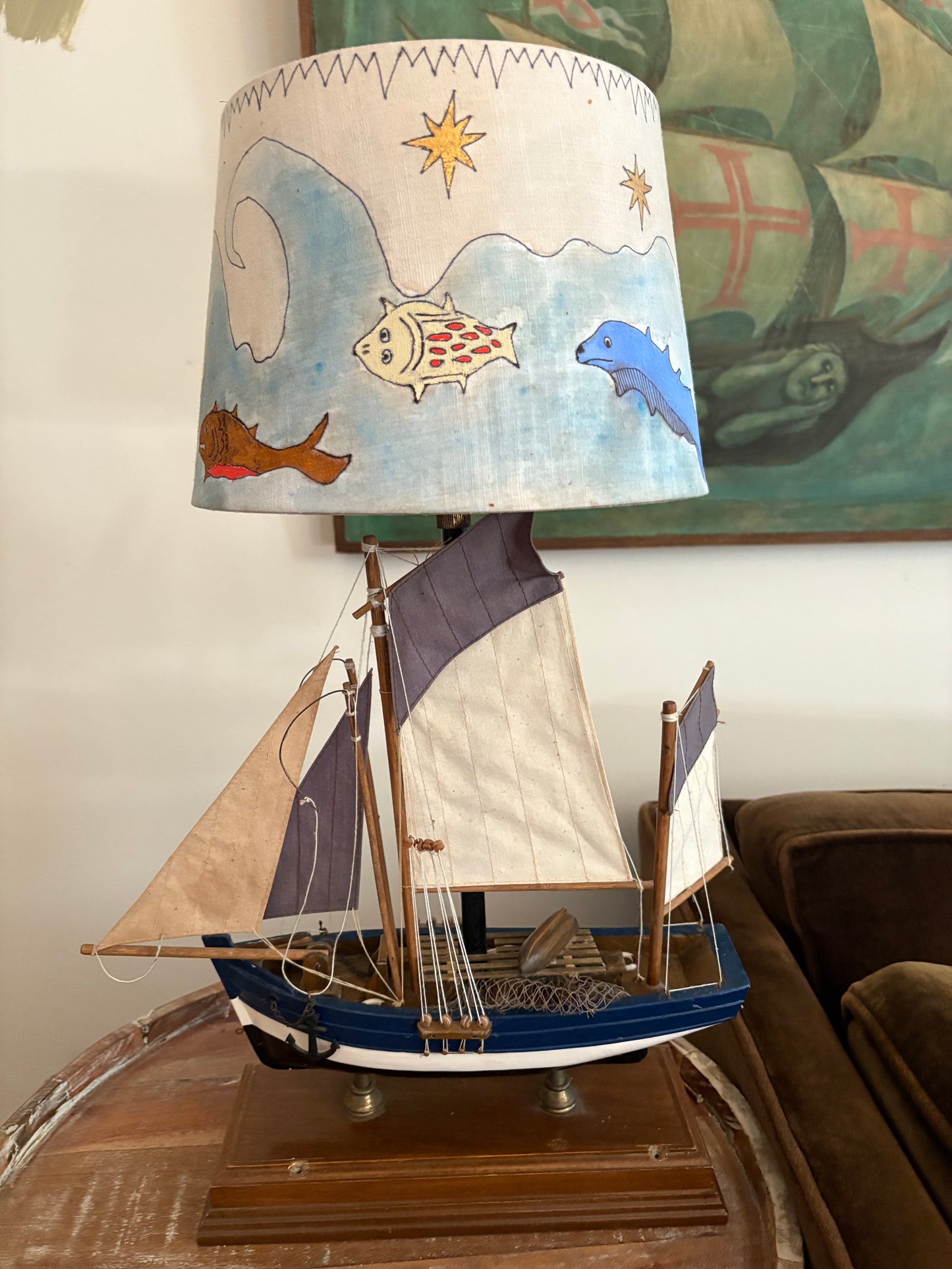 Model Ship Lamp with Custom NAHH-tical Shade (FREE SHIPPING)