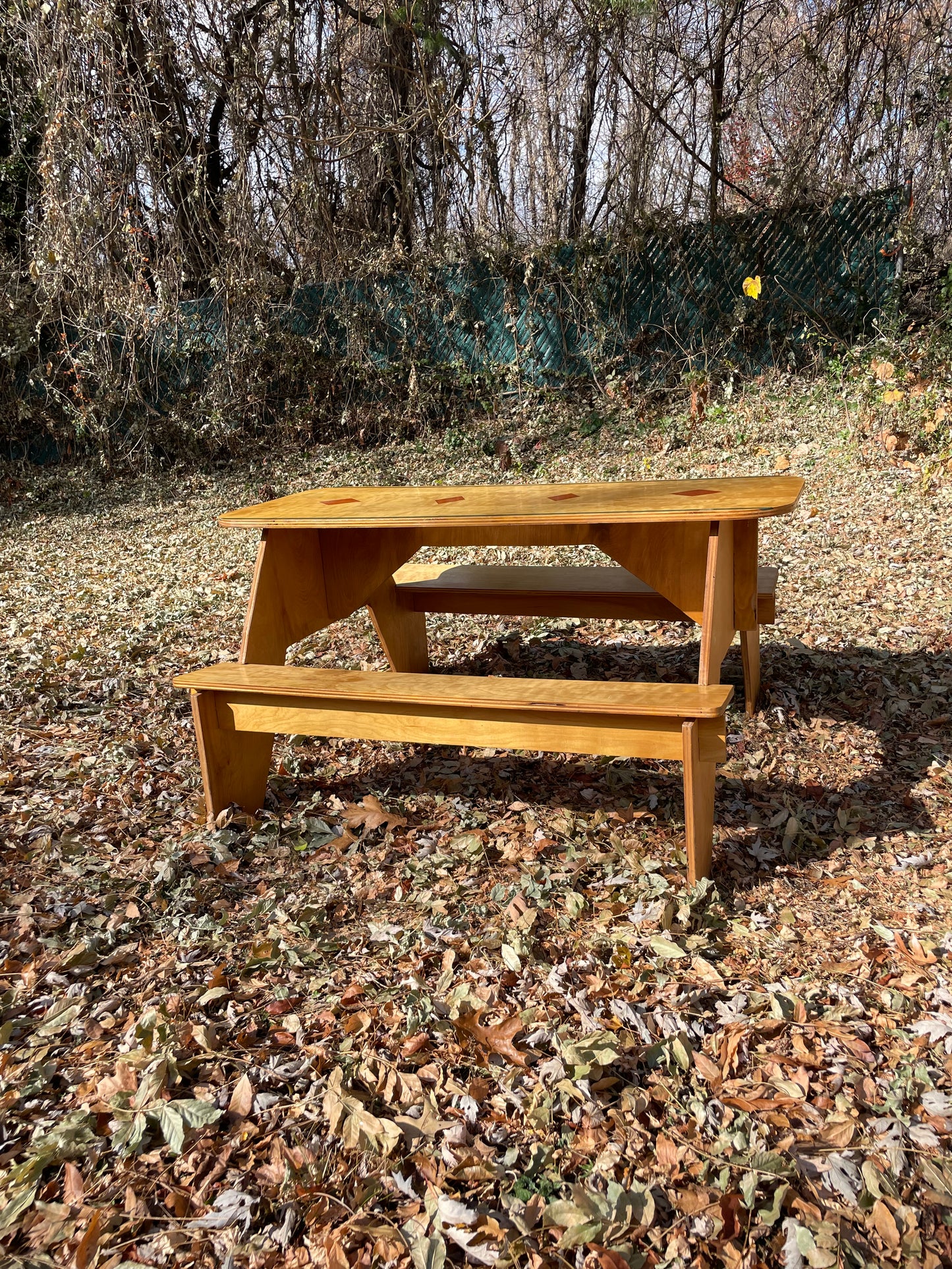 Handmade Puzzle Piece Picnic Table