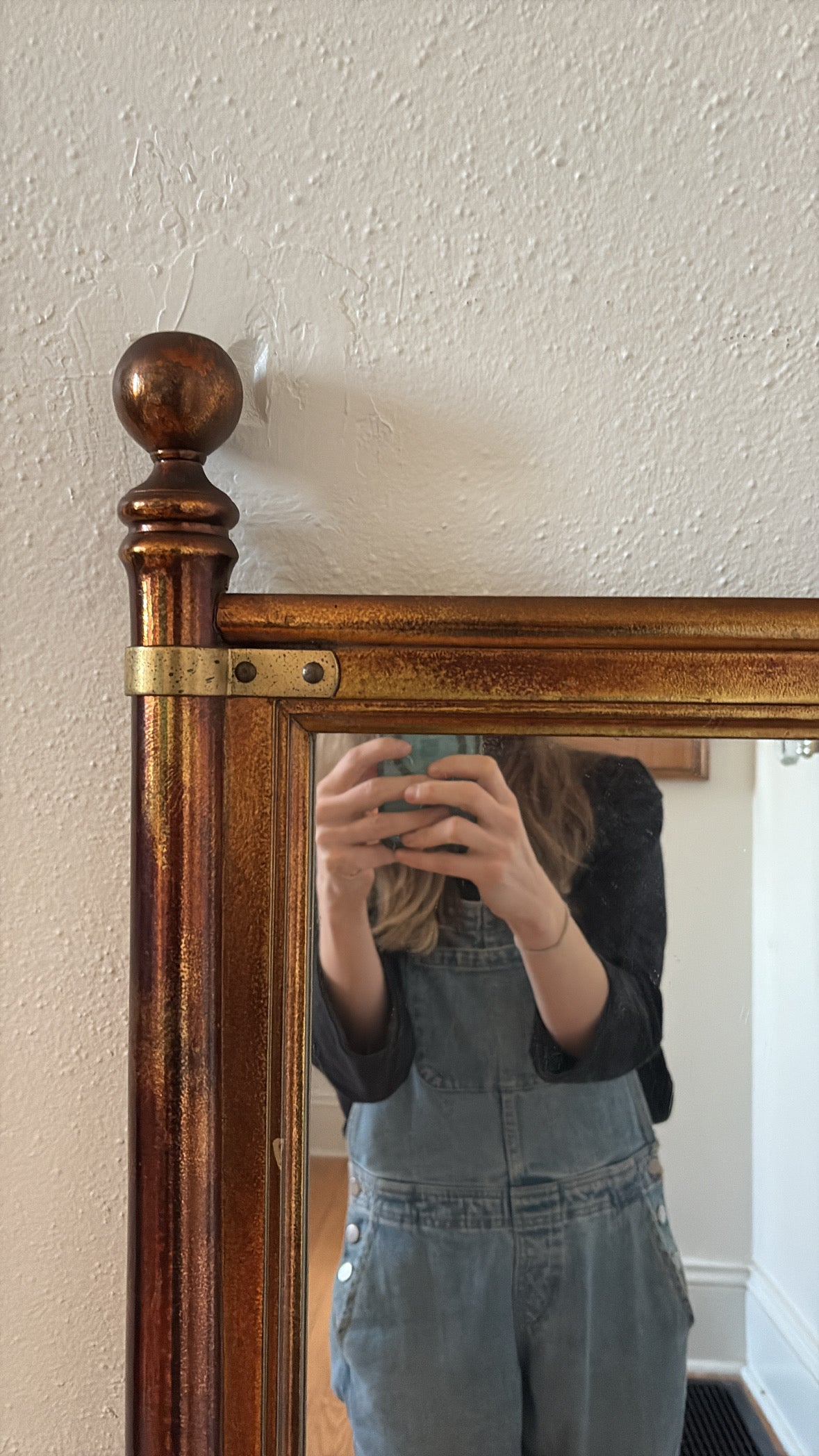 1960s “Brassed” Wood Mirror (FREE SHIPPING)