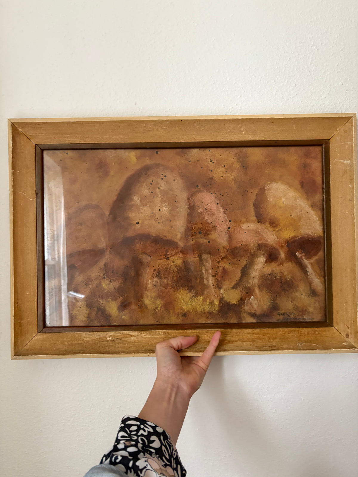 1960s Framed Mushroom Watercolor (FREE SHIPPING)