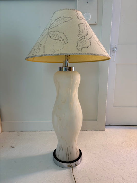 1970s Carlo Nason for Mazzega Cumulus Glass Totem Lamp with Custom NAHH Designed Shade