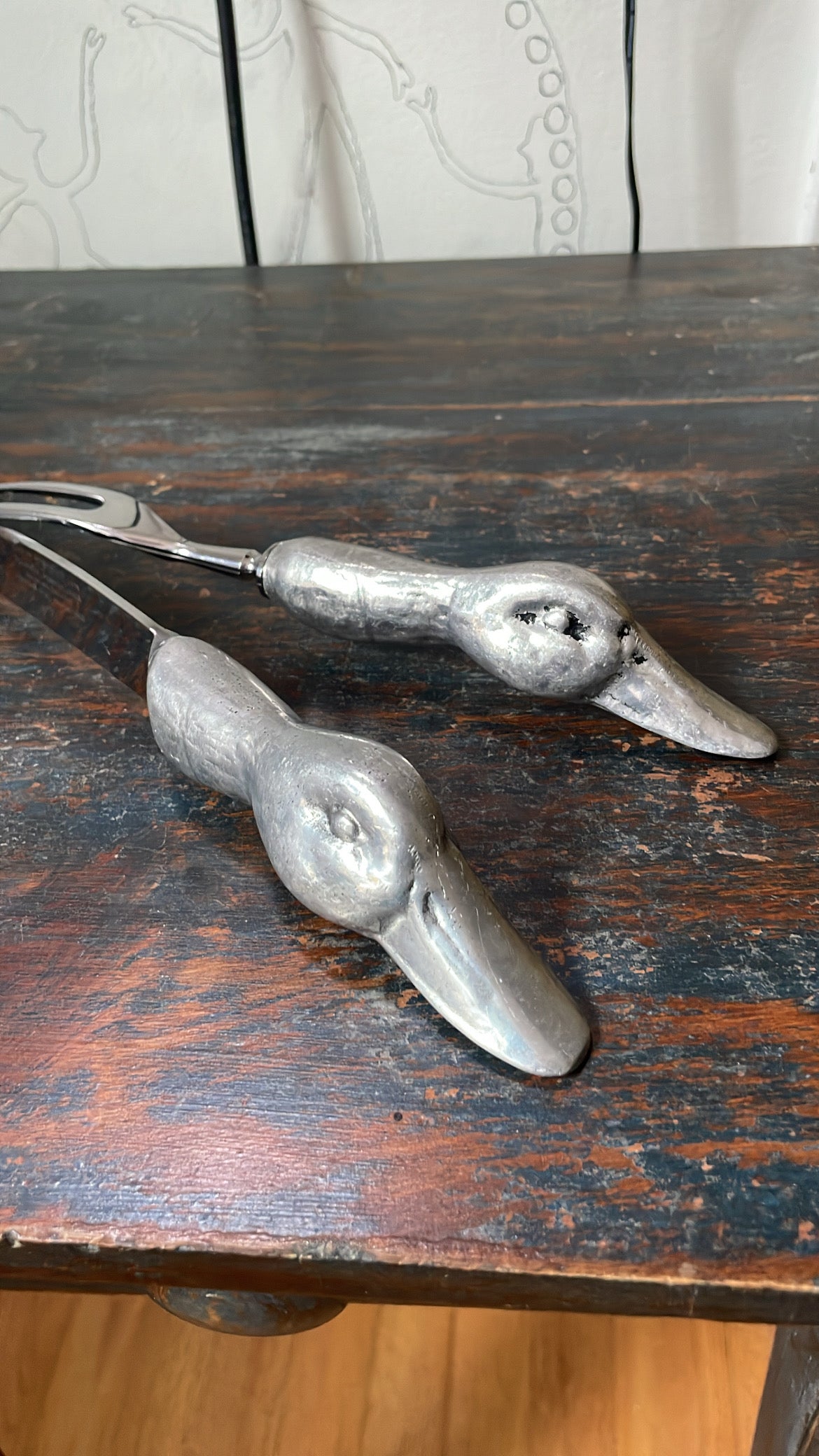 Hand Forged Duck Carving Set