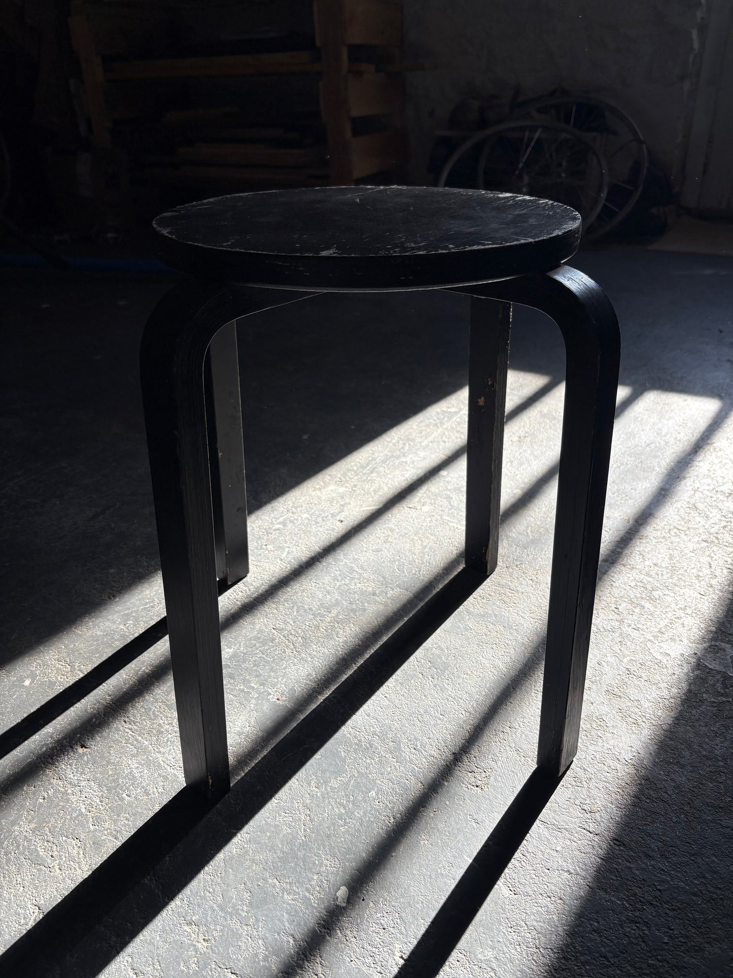 Worn Alvar Aalto Artek Stool (FREE SHIPPING)