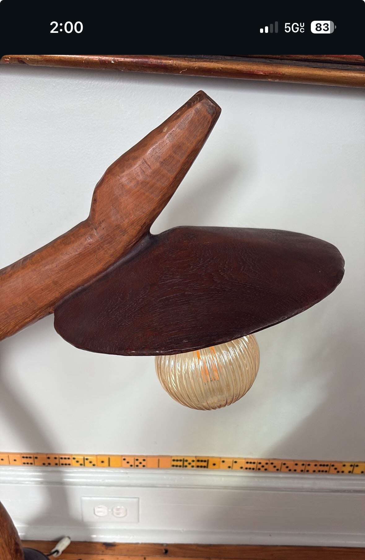 Hobbyist Carved Wood Lamp (FREE SHIPPING)