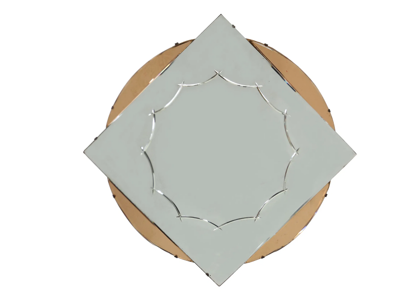 1930s Art Deco Mirror with Rose Gold Accents (FREE SHIPPING)