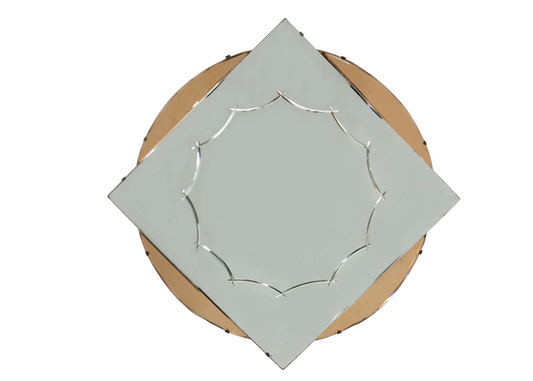 1930s Art Deco Mirror with Rose Gold Accents (FREE SHIPPING)