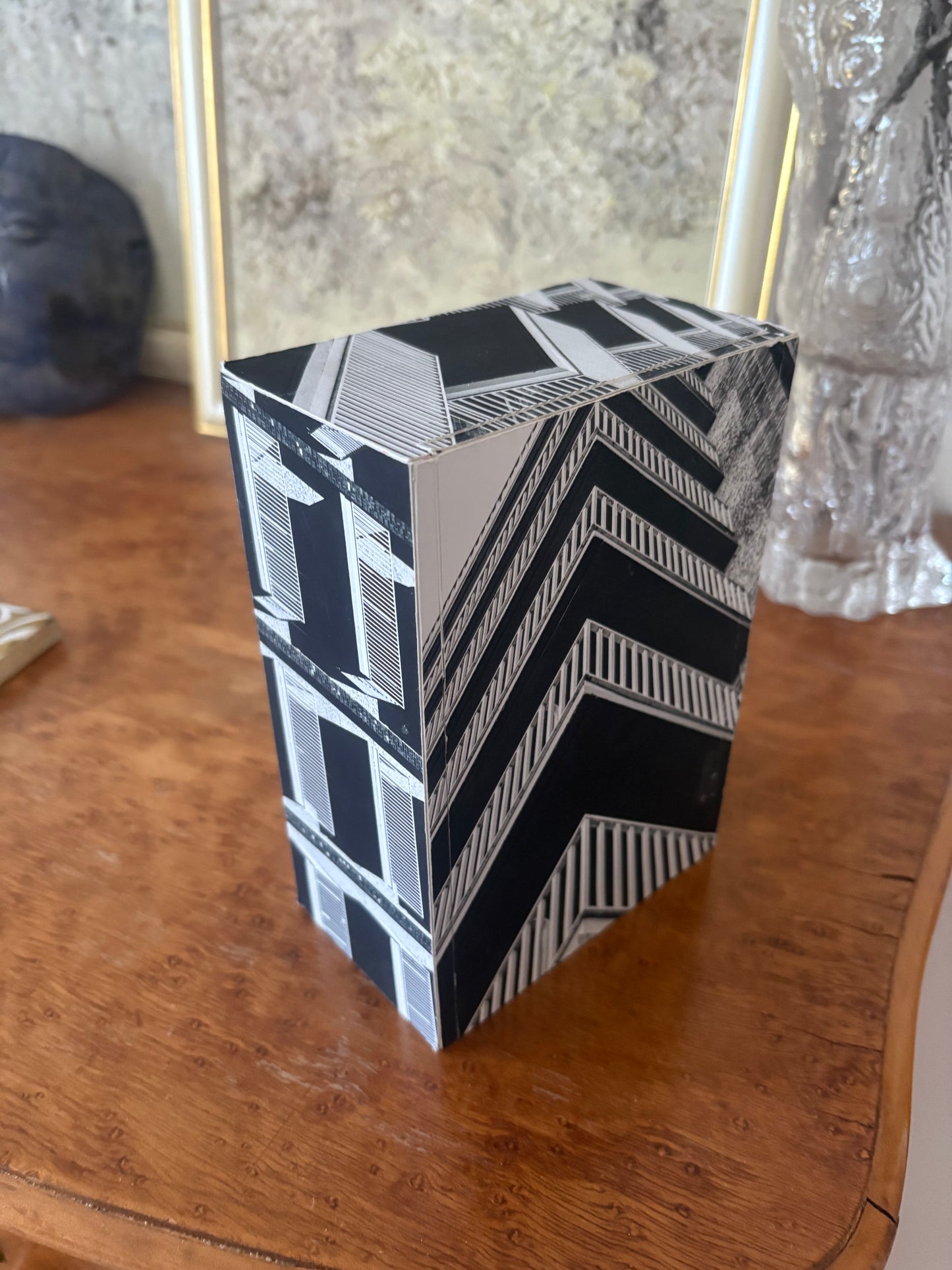 Reimagined Cigar Box Papered in Balcony Photographs Reminiscent of Fornasetti (FREE SHIPPING)