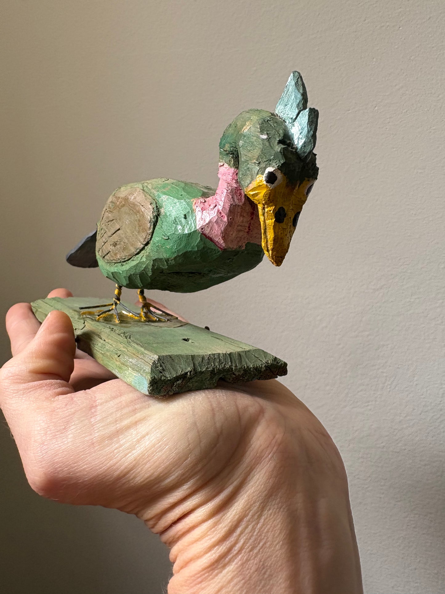 Folk Art Wooden Bird Assemblage (FREE SHIPPING)